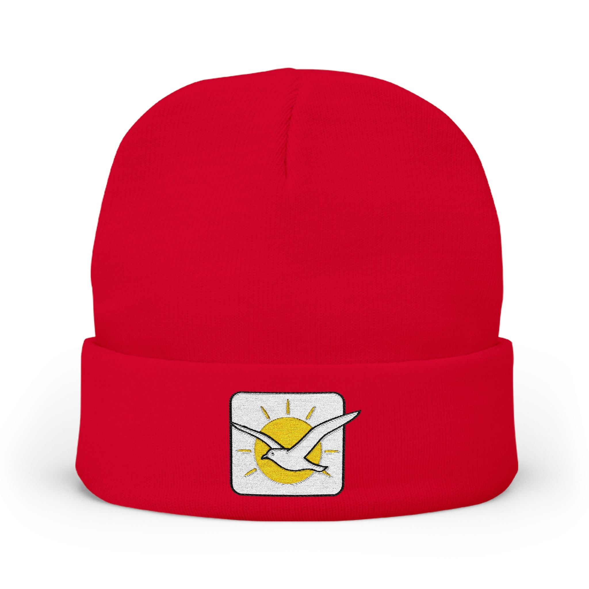 Embroidered Sunrise Flight Knit Beanie