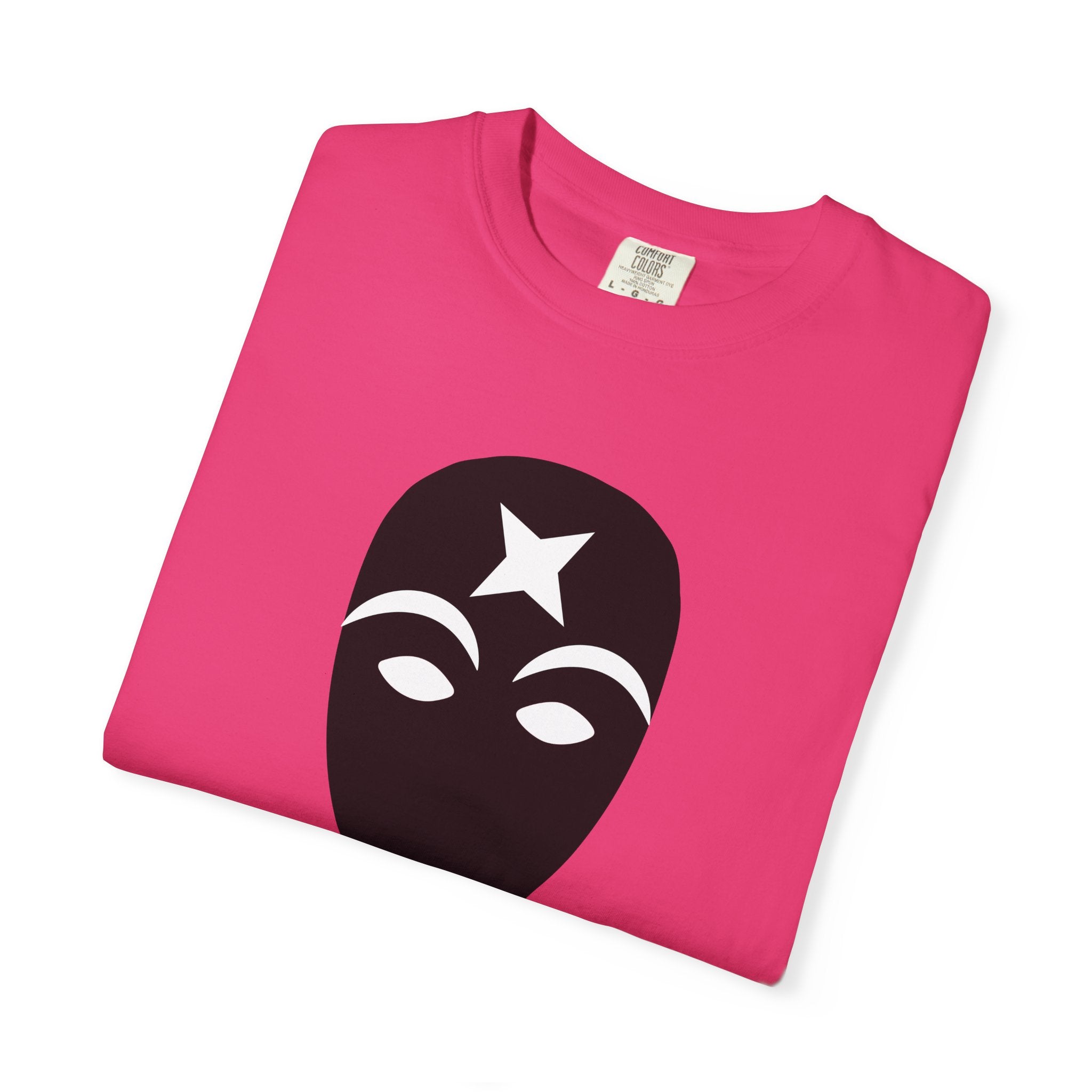 Masked Star Tee  Minimalist Black Mask Graphic T-Shirt