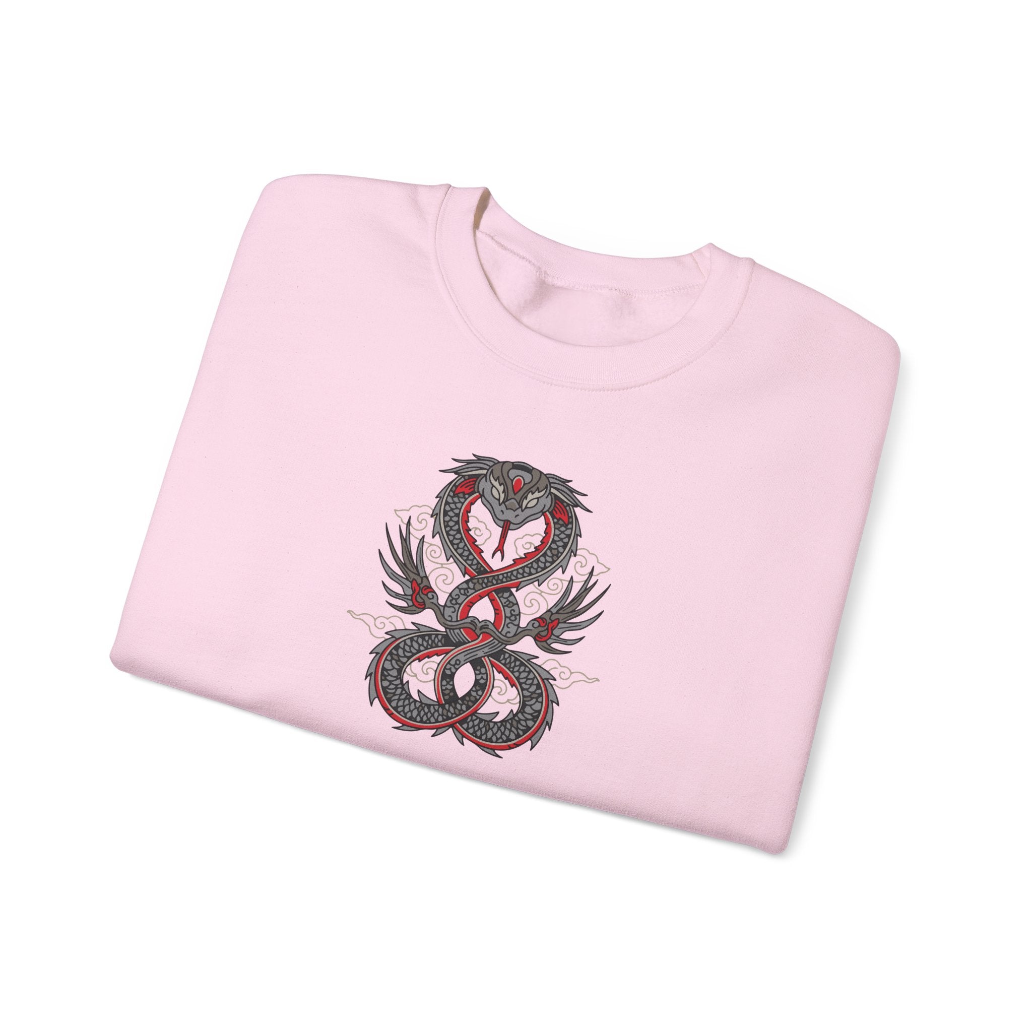 Dragon Ouroboros Crewneck Sweatshirt Gothic Snake Infinity Design