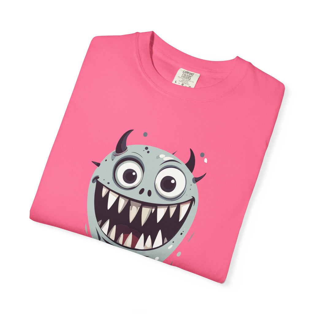 Monster Face T-Shirt Funny Creepy Grinning Monster Graphic Tee