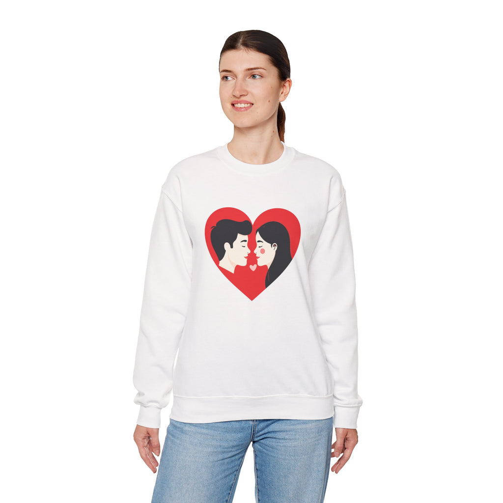 Valentine Couple Heart Crewneck Sweatshirt