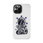 Astronaut Biker Tough Phone Case Retro Space Helmet Rider with Stars