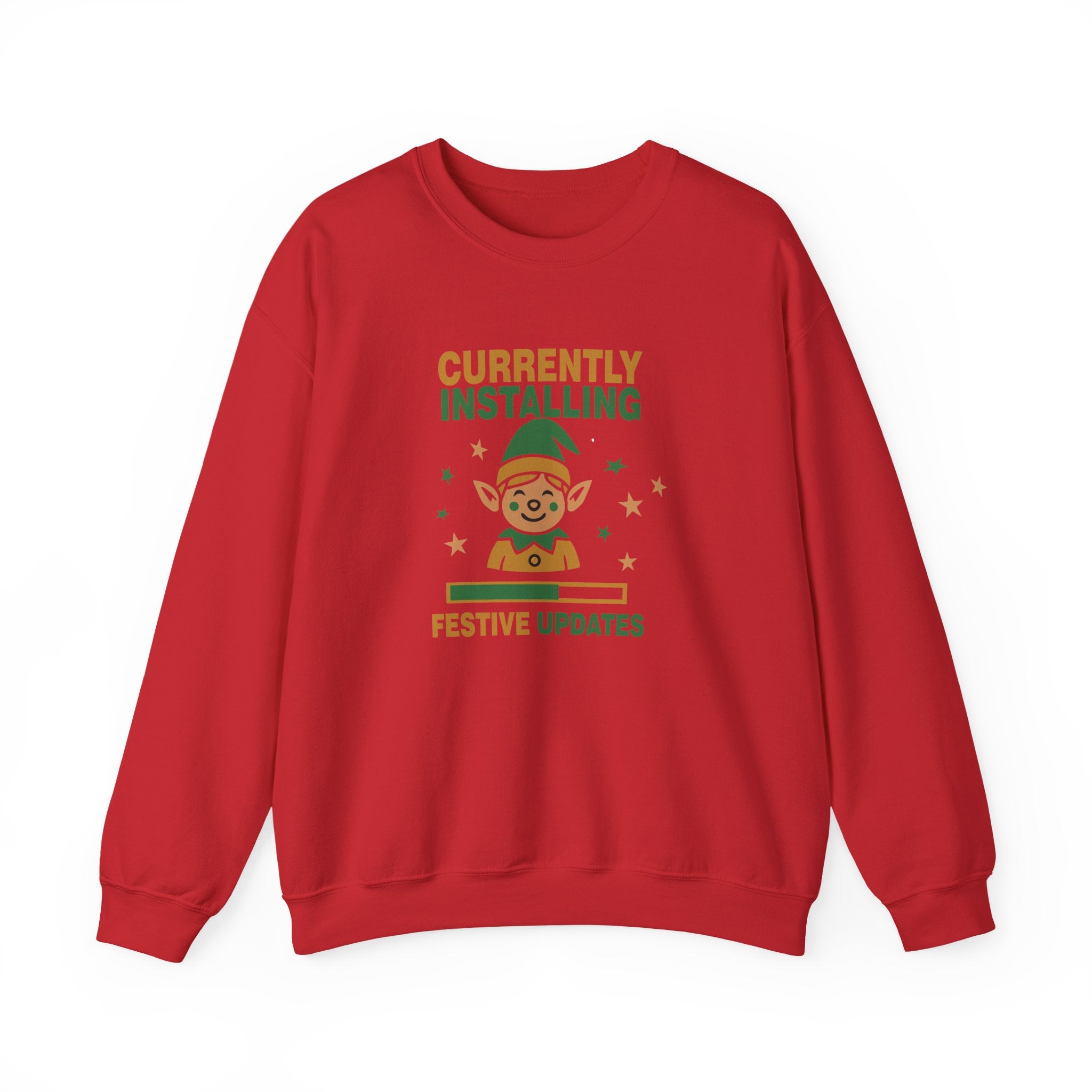 Crewneck Sweatshirt Currently Installing Festive Updates Elf Holiday Graphic
