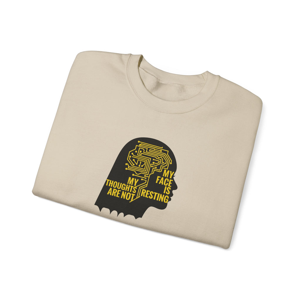 Crewneck Sweatshirt "My Thoughts Are Not Resting" Silhouette Graphic