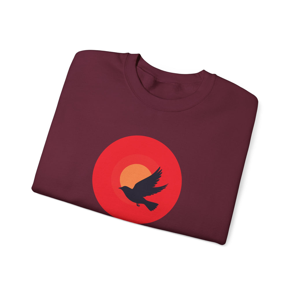 Copy of Bird silhouette sunset Sweatshirt | bird circle sunrise design