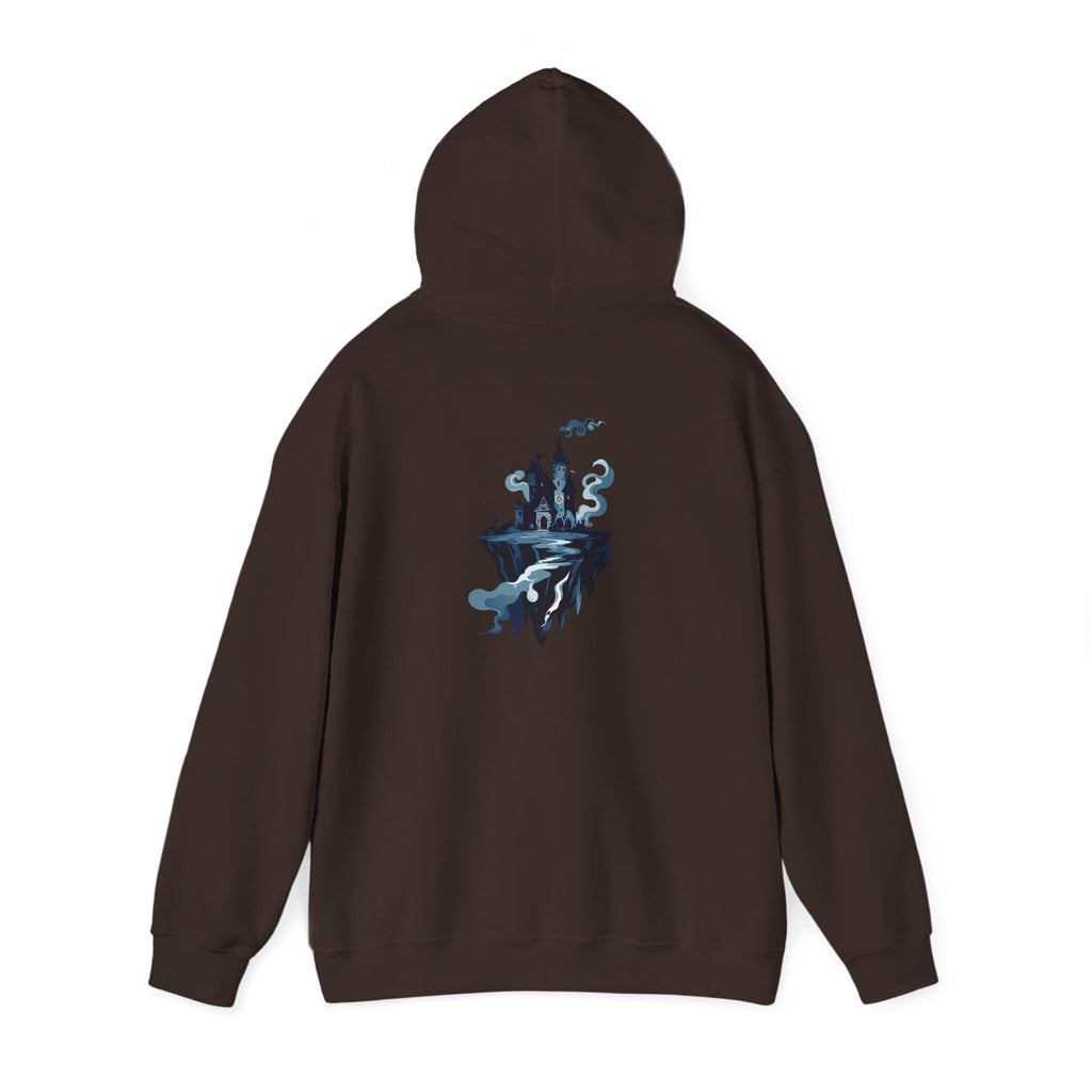 Castle Island Hoodie Floating Gothic Castle Graphic Hooded Sweatshirt