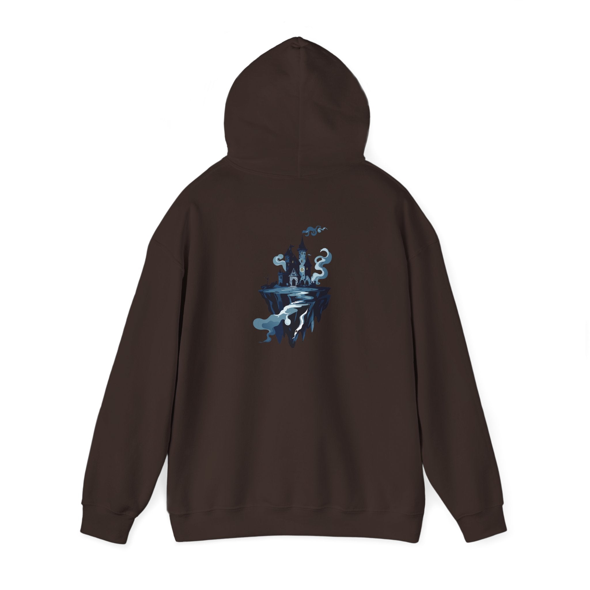 Castle Island Hoodie Floating Gothic Castle Graphic Hooded Sweatshirt