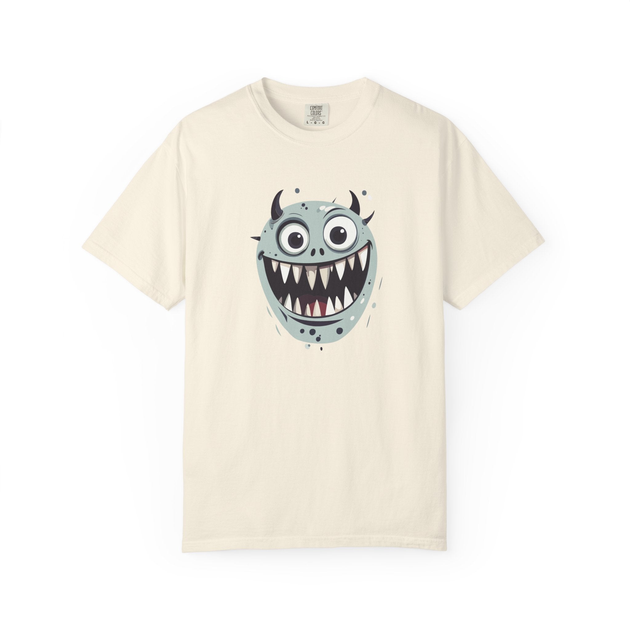 Monster Face T-Shirt Funny Creepy Grinning Monster Graphic Tee
