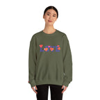 LOVE Floral Crewneck Sweatshirt Heart Pattern Cozy Pullover