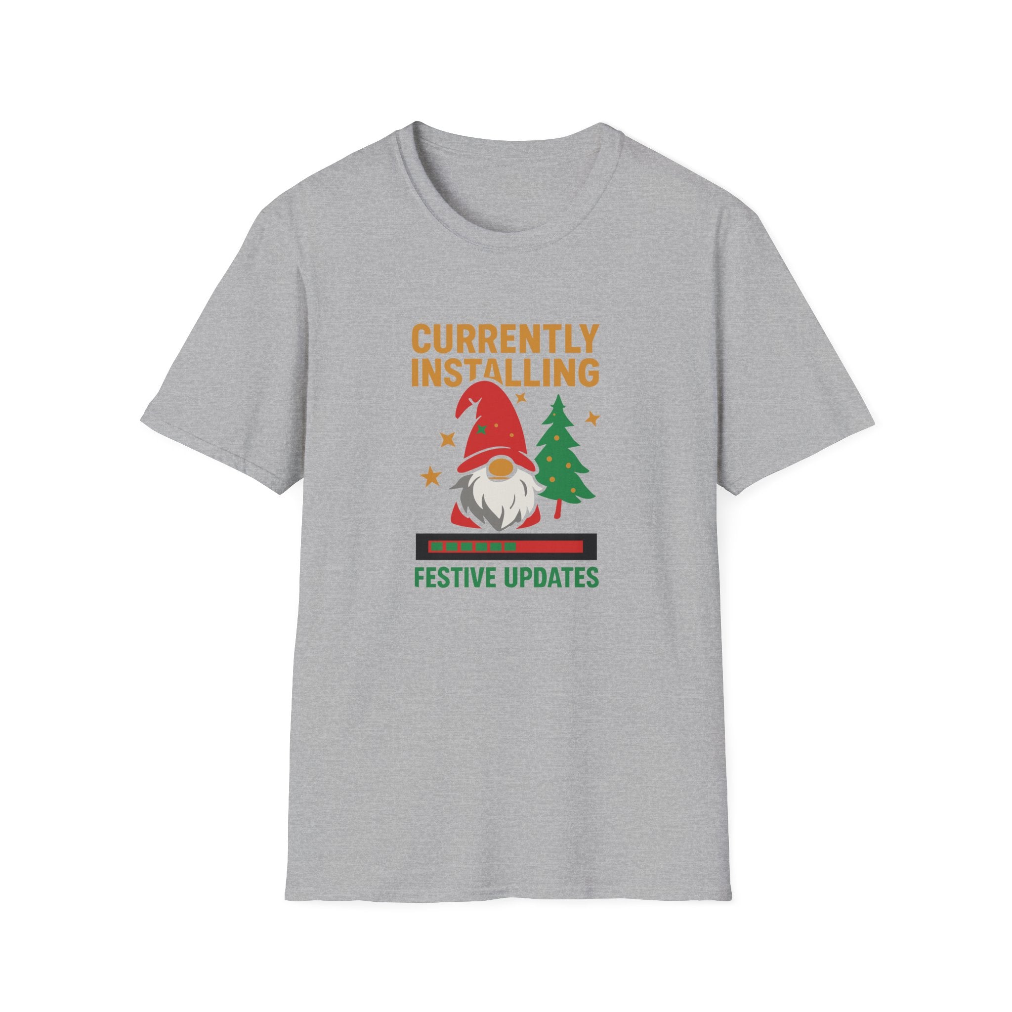 Currently Installing Festive Updates Christmas T-Shirt Holiday Gnome Tee