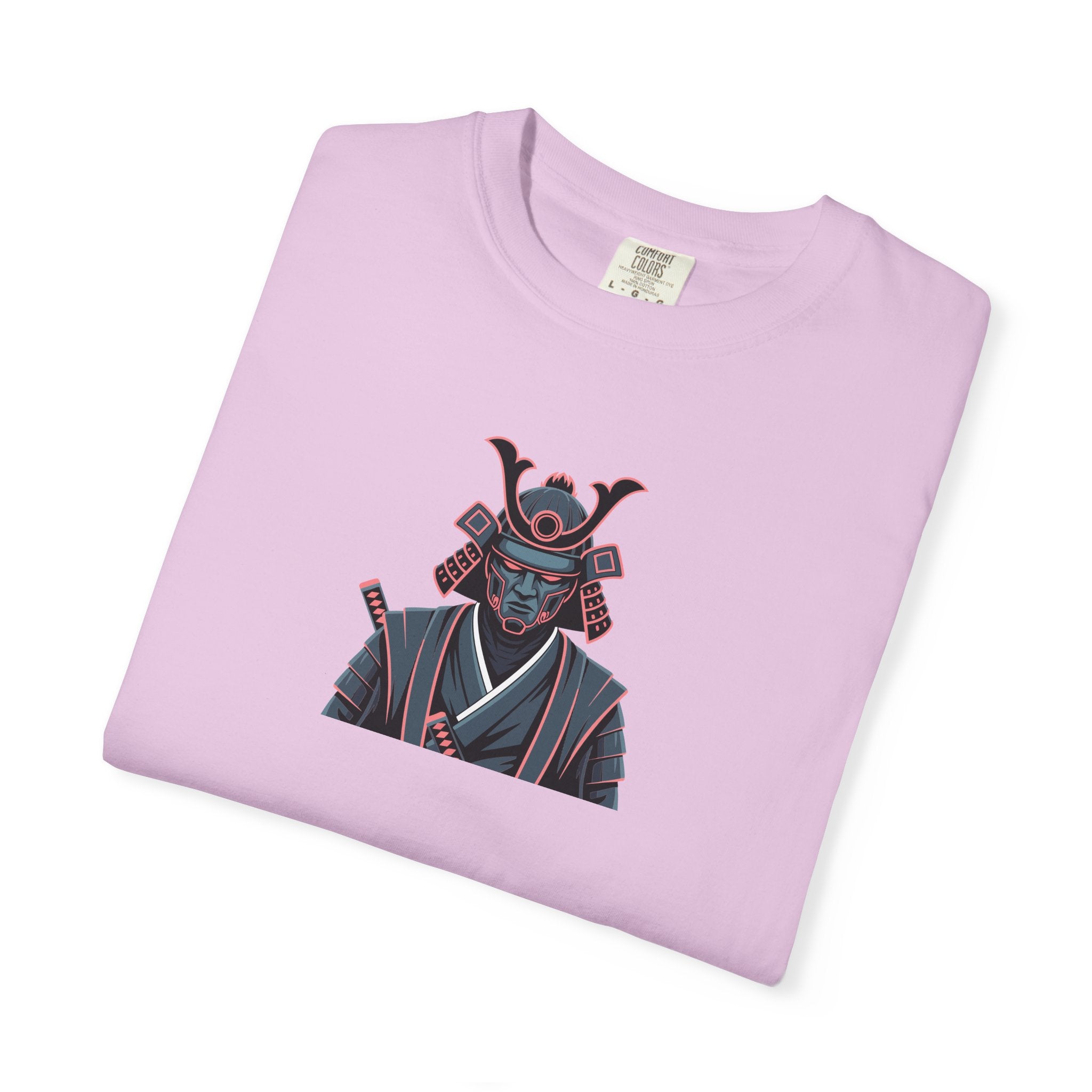 Samurai Warrior Graphic T-Shirt Retro Neon Japanese Armor Tee
