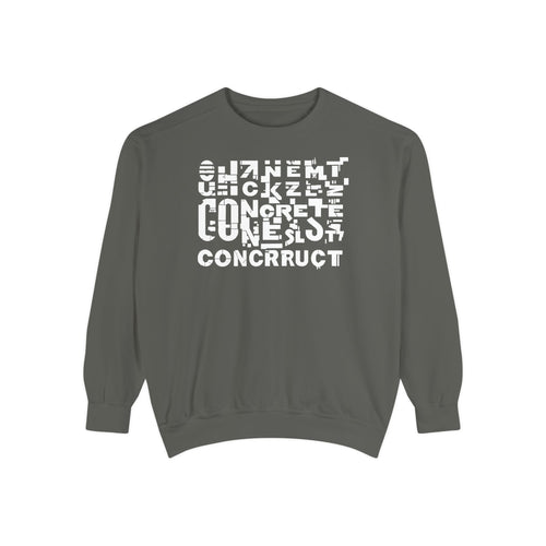 Concrete Script Sweatshirt Urban Typography Garment-Dyed Crewneck
