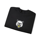 Roaring Hyena Face Graphic Embroidered Crewneck Sweatshirt