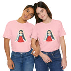Virgin Mary Illustration Tee — Cute Nativity T-Shirt