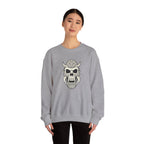 Skull Demon Crewneck Sweatshirt Gothic Horned Skull Graphic