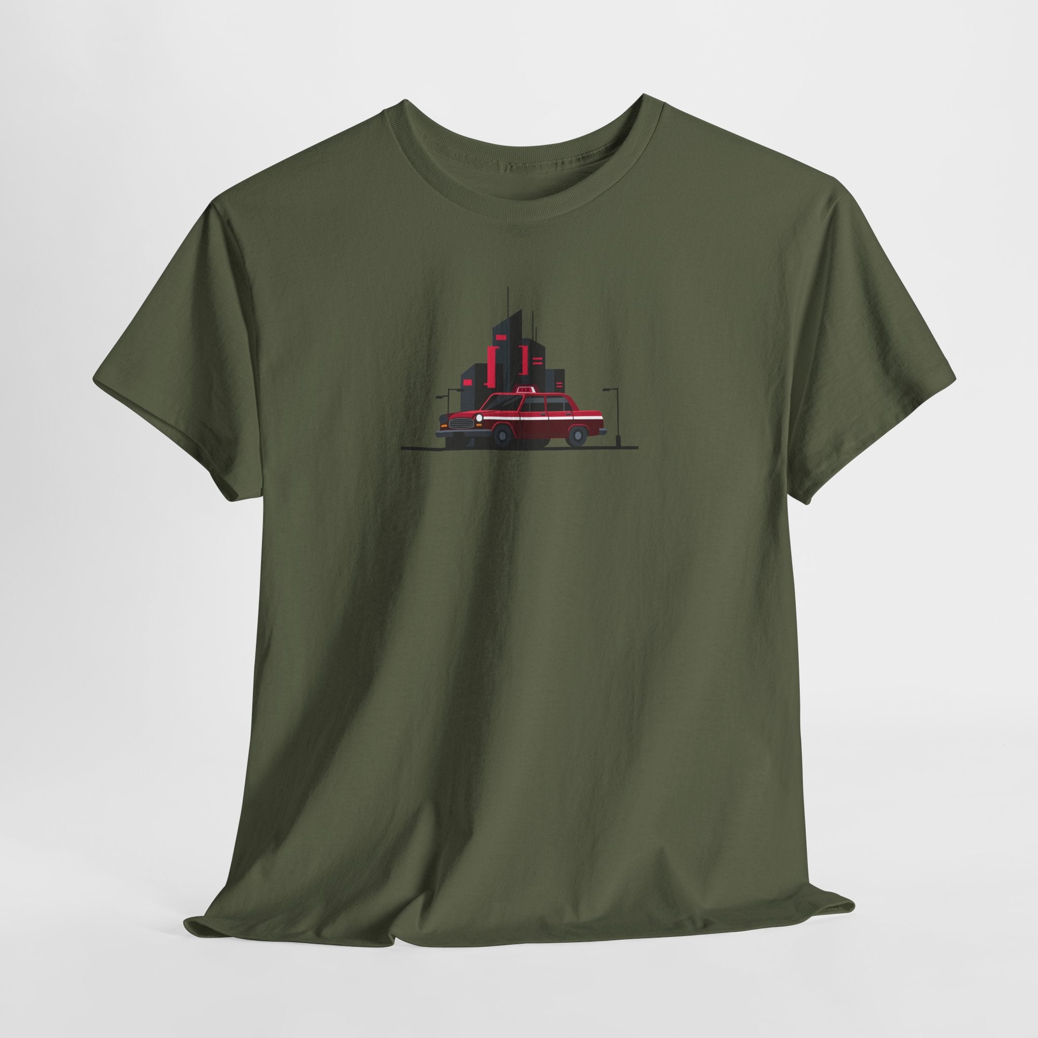 City Night Cruise Tee Retro Car & Neon Skyline Graphic Shirt