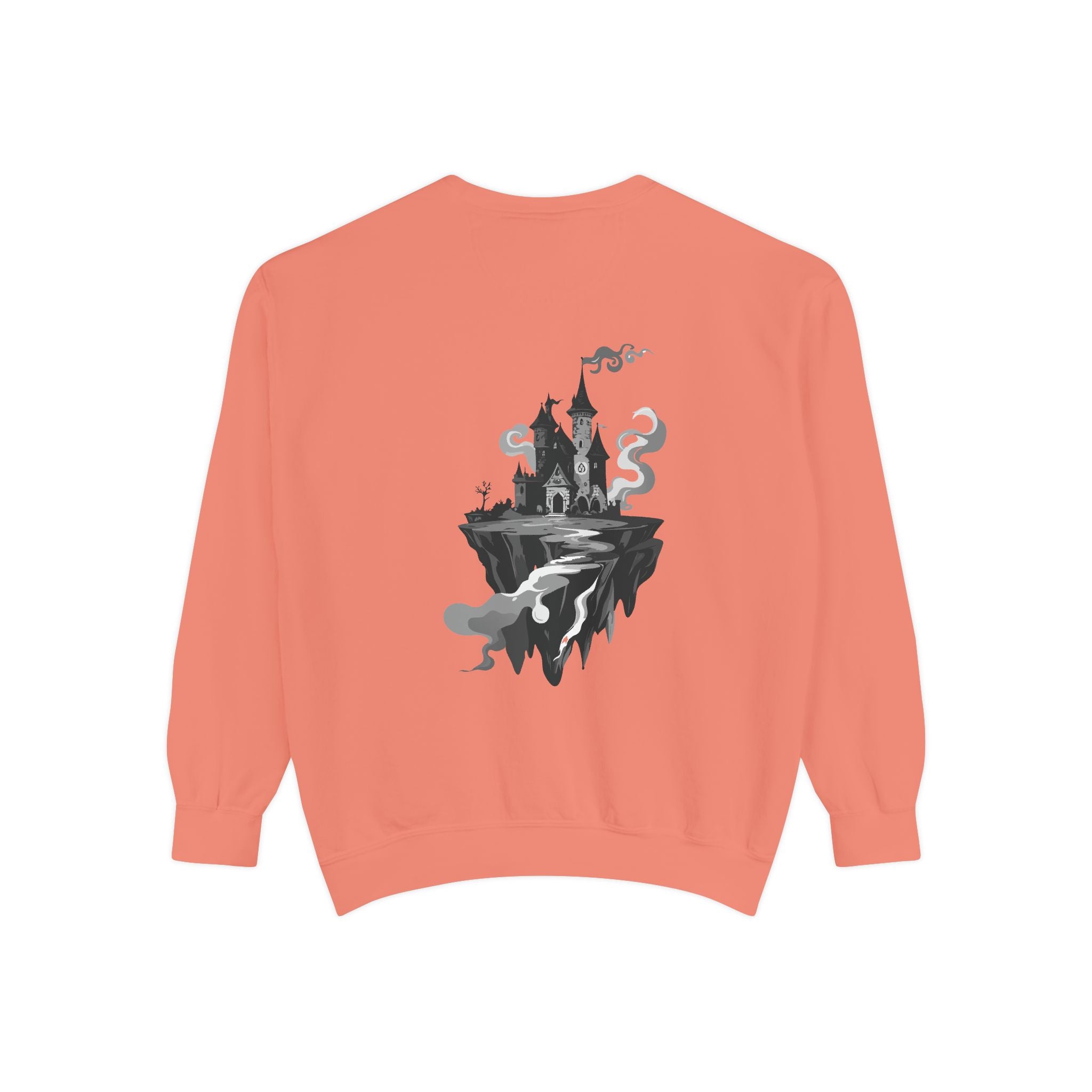 Floating Haunted Castle Sweatshirt Gothic Floating Island Crewneck