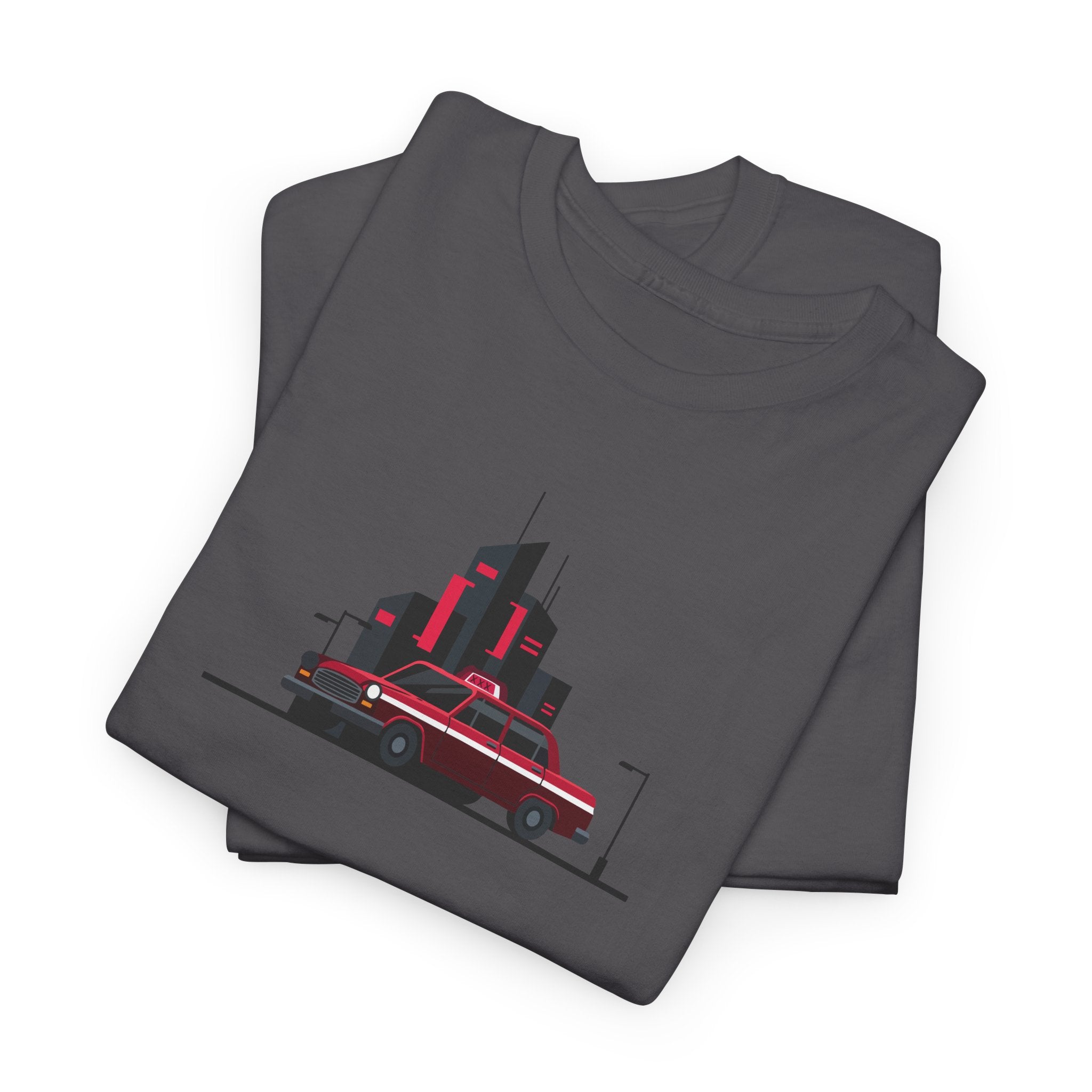 City Night Cruise Tee Retro Car & Neon Skyline Graphic Shirt