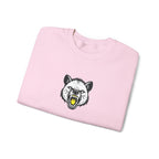 Roaring Hyena Face Graphic Embroidered Crewneck Sweatshirt