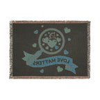 Blanket with 'Love Matters' design on a white background