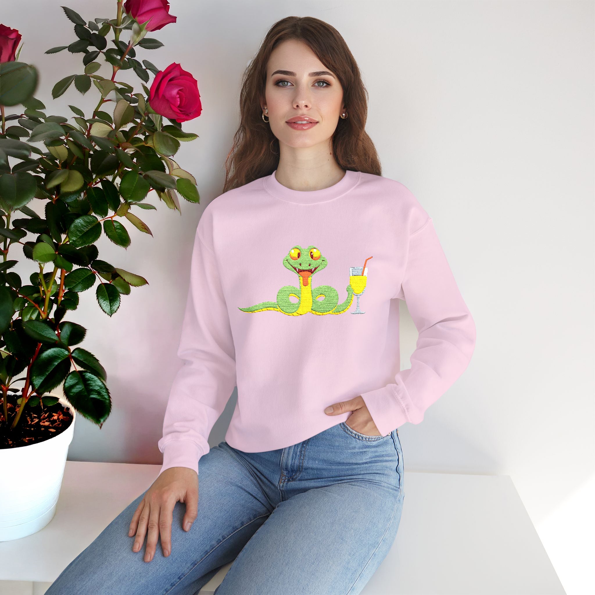 Floral Garden Snail Sweatshirt Cute Spring Nature Crewneck