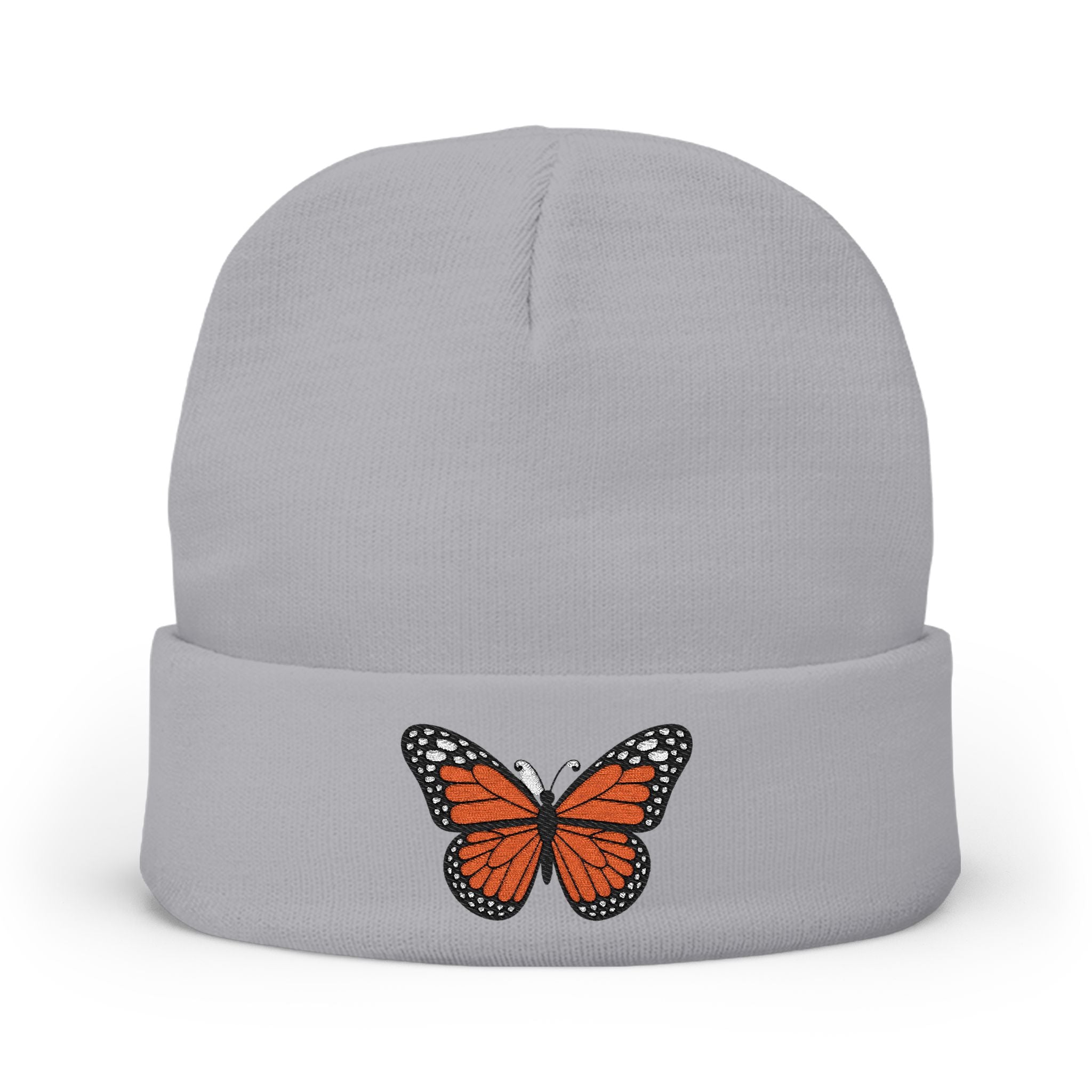 Embroidered Monarch Butterfly Knit Beanie Cozy Winter Hat – Devjeen