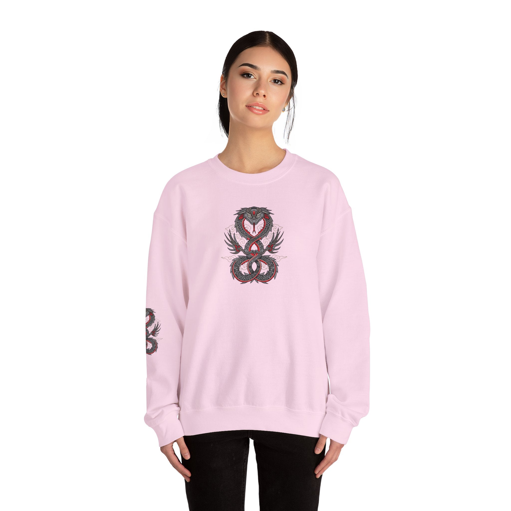 Dragon Ouroboros Crewneck Sweatshirt Gothic Snake Infinity Design
