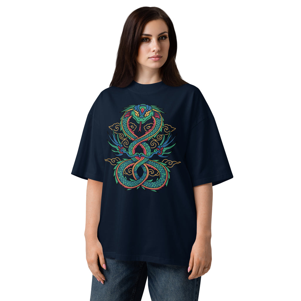Unisex Organic Dragon Snake Oversized T-Shirt