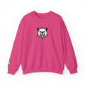 Pink sweatshirt with a bear graphic on a white background