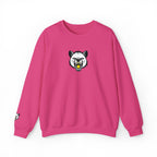 Pink sweatshirt with a bear graphic on a white background