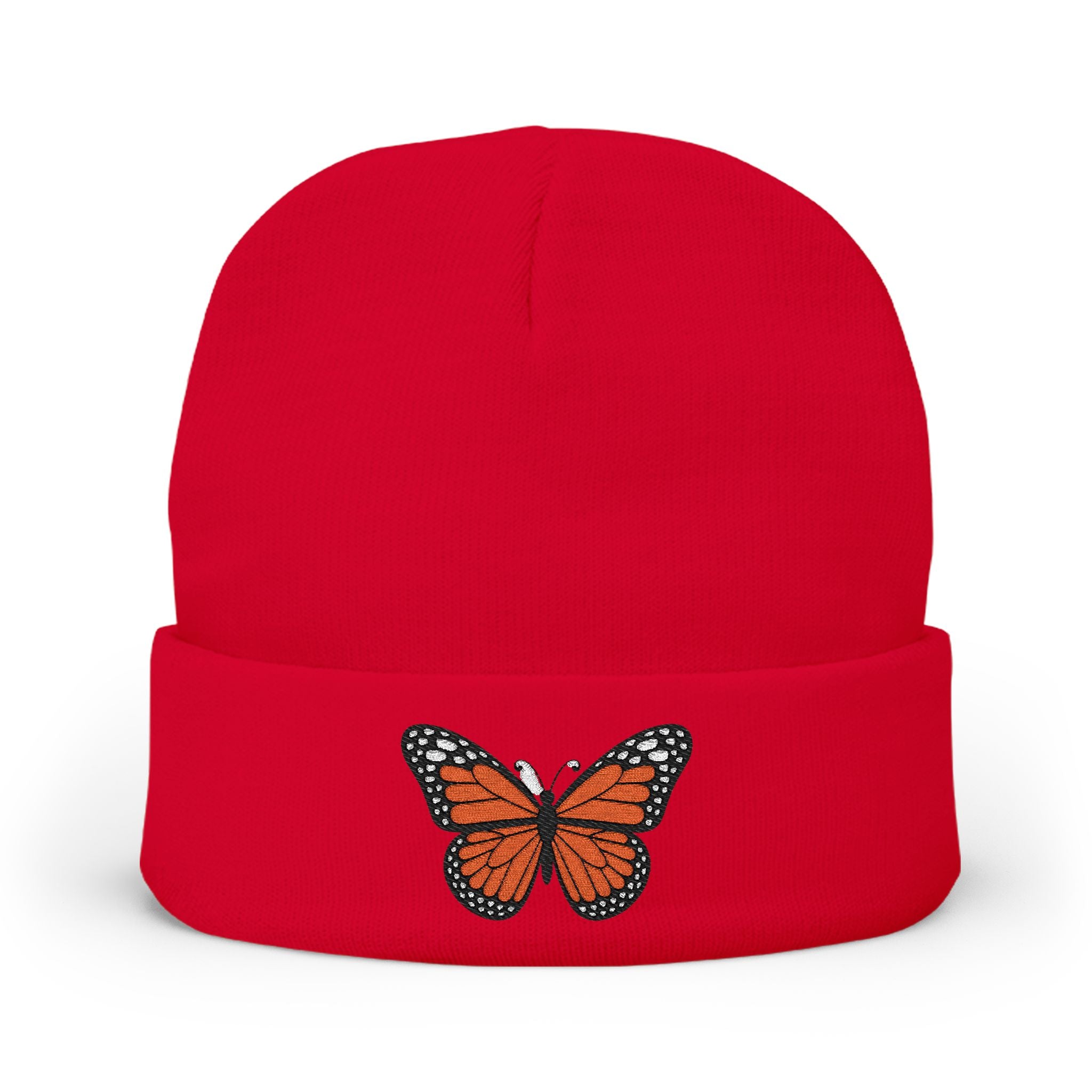 Embroidered Monarch Butterfly Knit Beanie Cozy Winter Hat – Devjeen