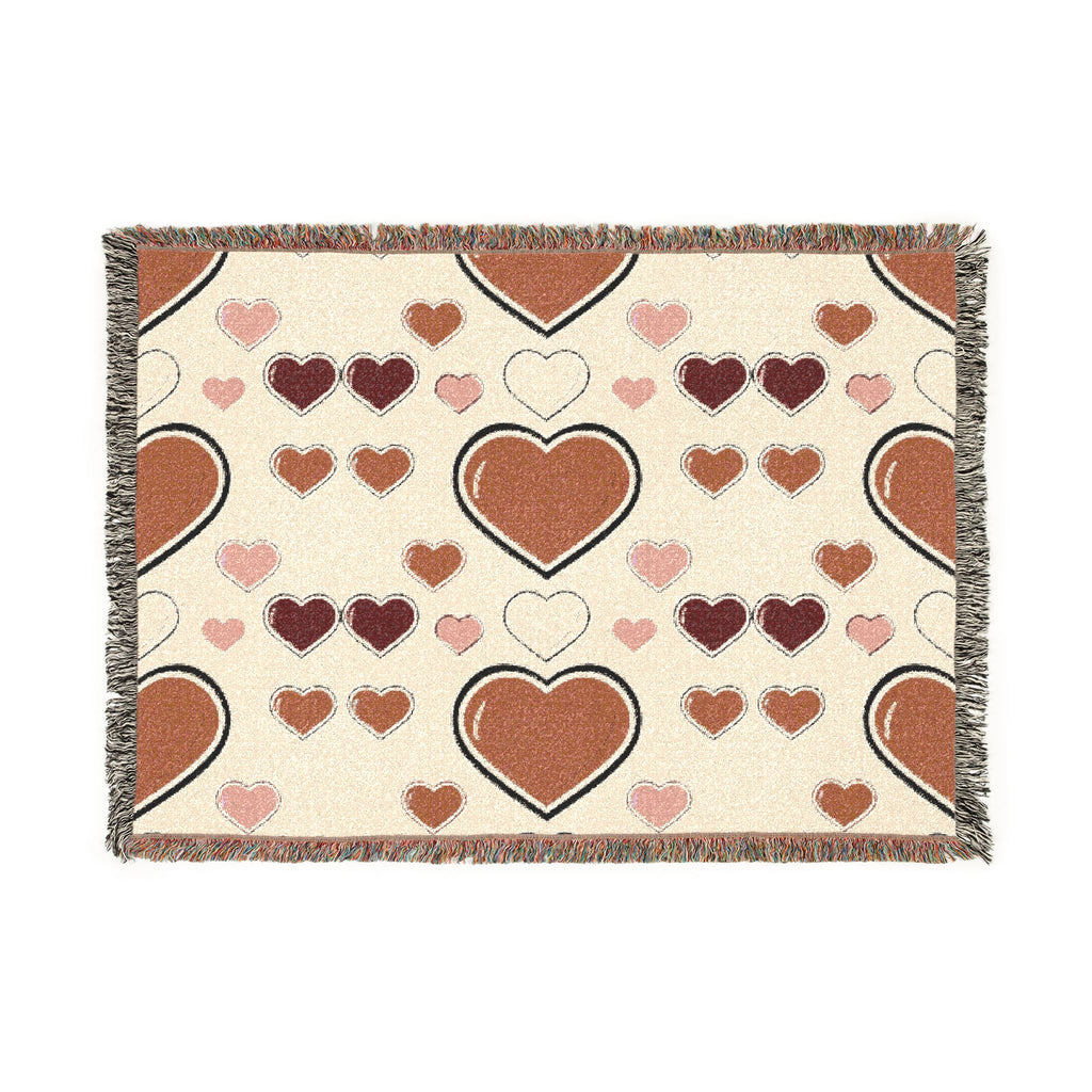Blanket with heart pattern on a white background