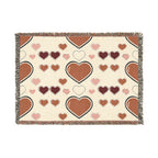 Blanket with heart pattern on a white background