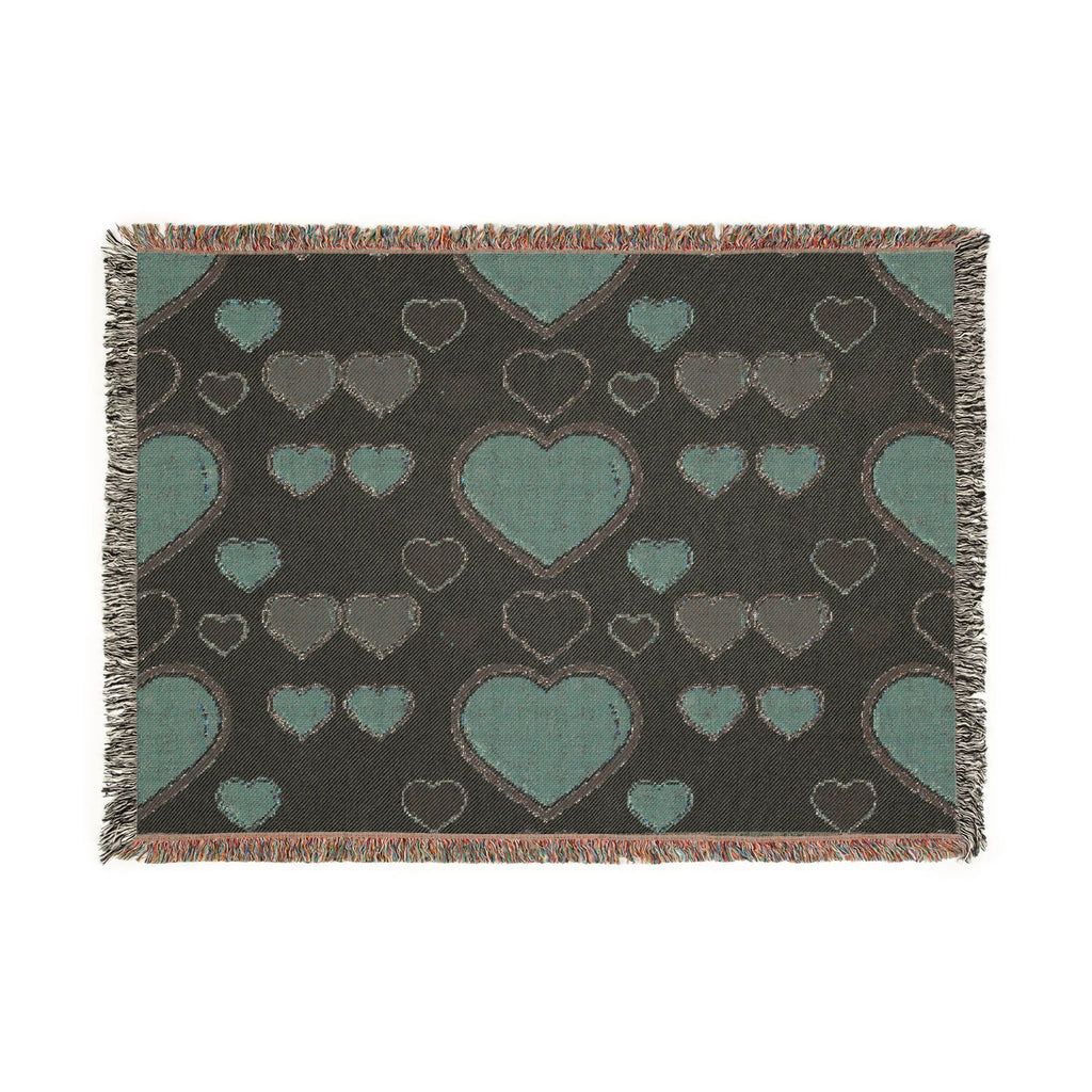 Blanket with heart pattern on a plain background
