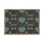 Blanket with heart pattern on a plain background