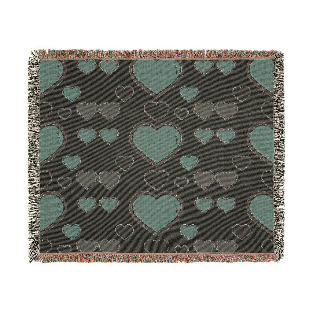 Blanket with heart pattern on a plain background