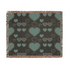 Blanket with heart pattern on a plain background