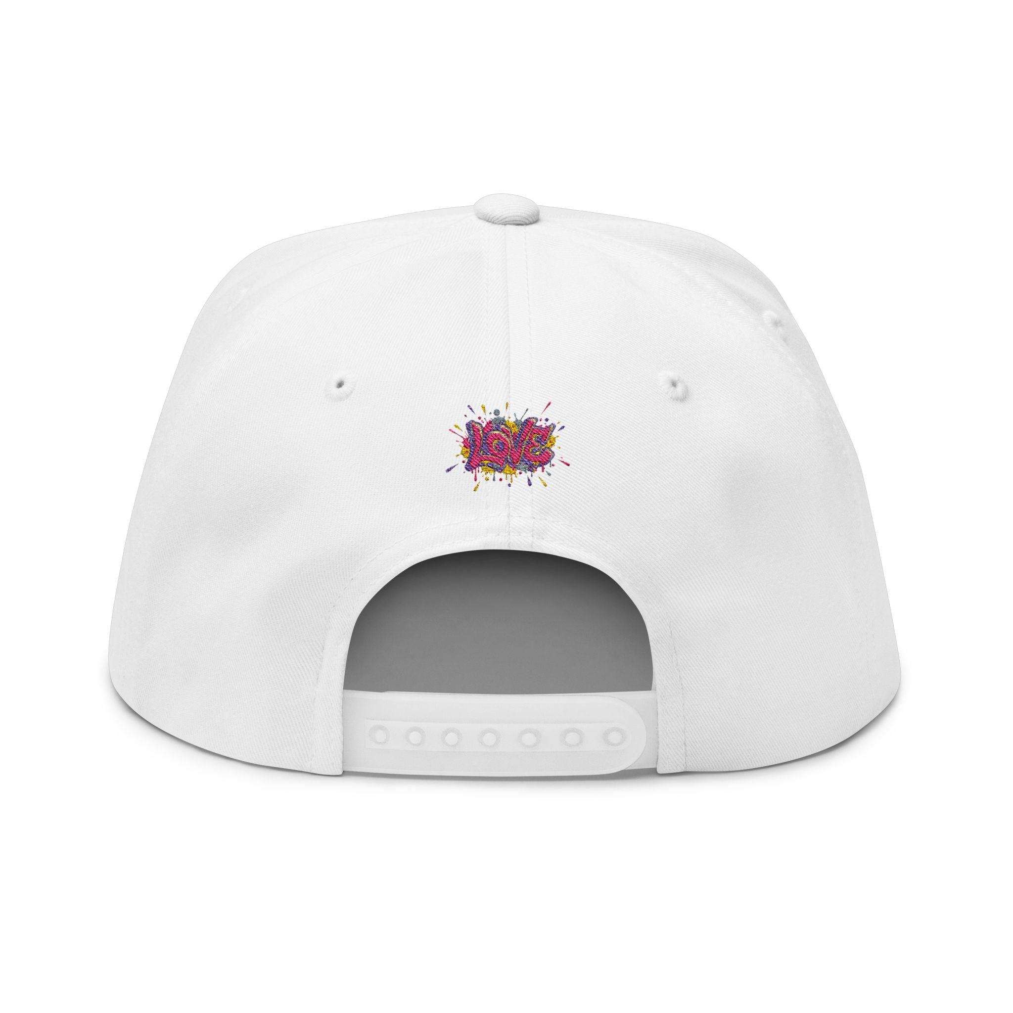 Flat Bill Cap Colorful Graffiti 'LOVE' Embroidered Snapback