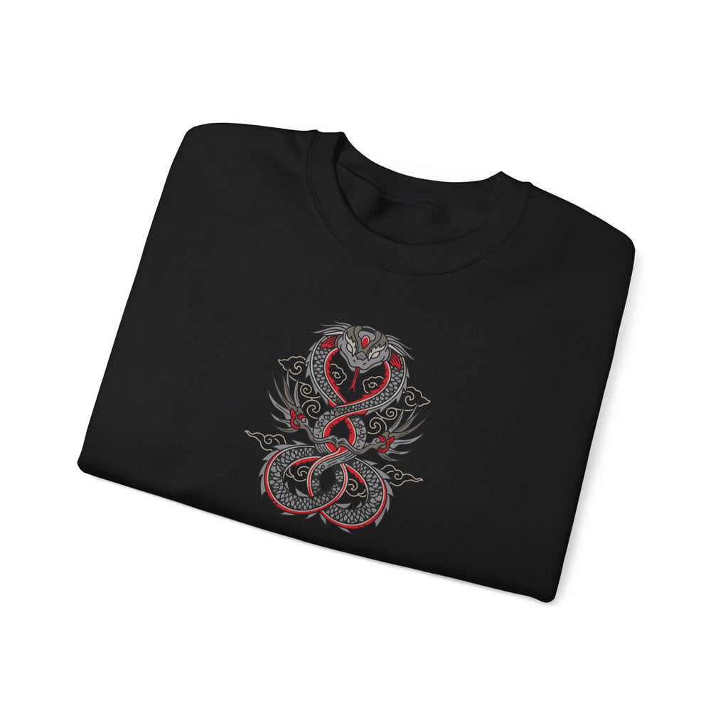 Dragon Ouroboros Crewneck Sweatshirt Gothic Snake Infinity Design