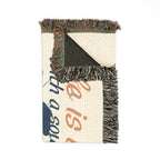 Textile product with fringed edge on a white background