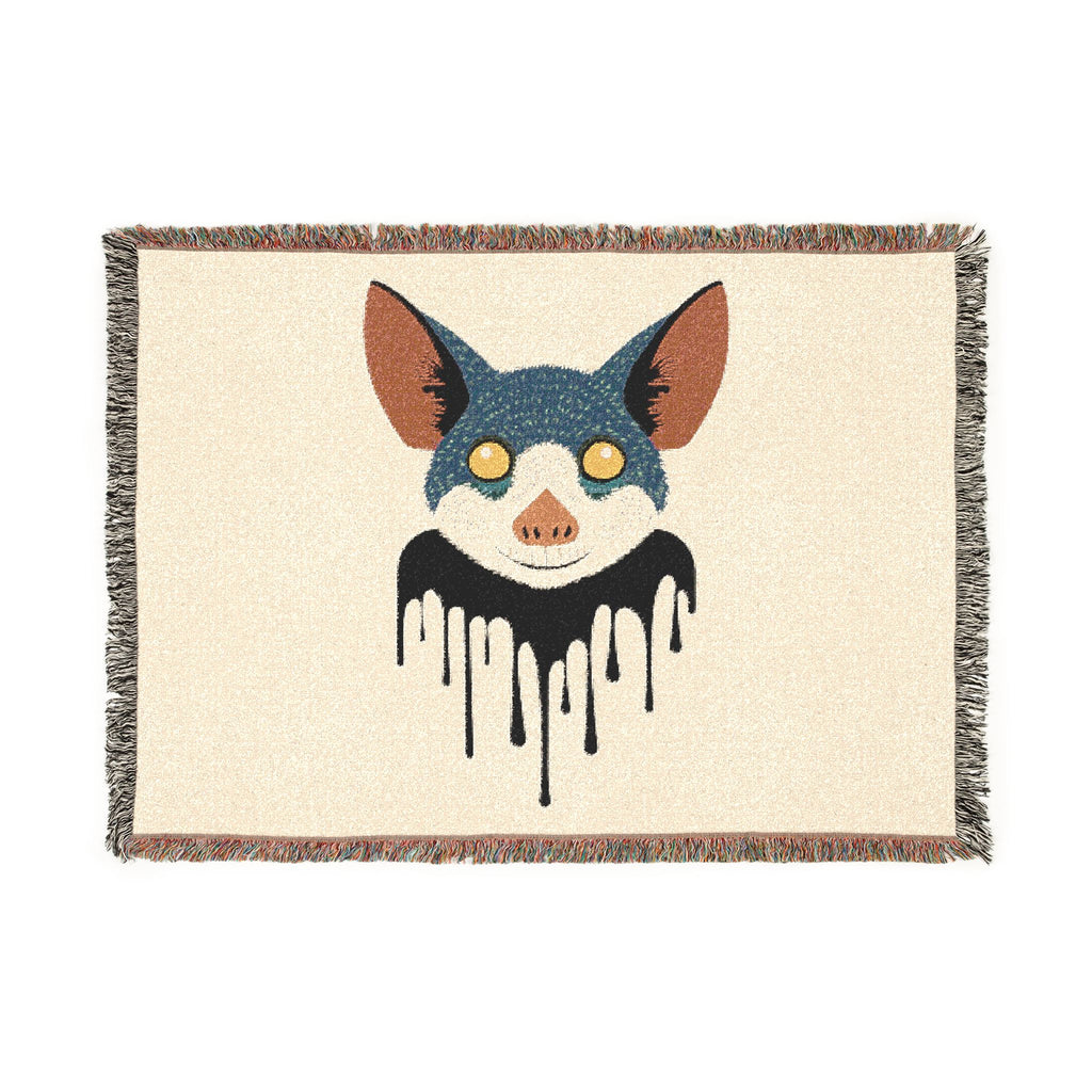 Dripping Bat Woven Throw Blanket Gothic Animal Tapestry Cozy Décor