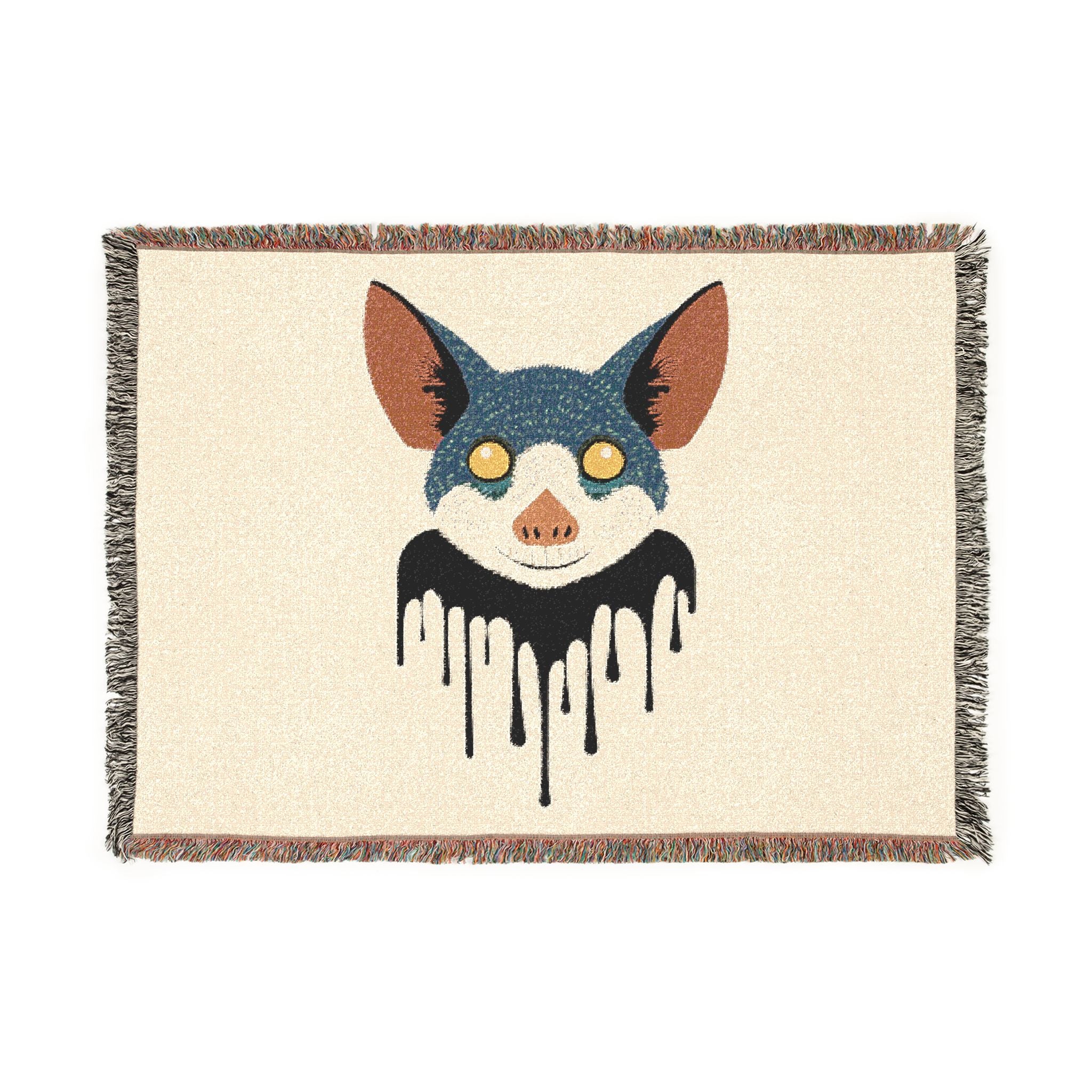 Dripping Bat Woven Throw Blanket Gothic Animal Tapestry Cozy Décor