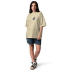 Floating Island Fantasy Graphic – Unisex Organic Oversized High Neck T-Shirt