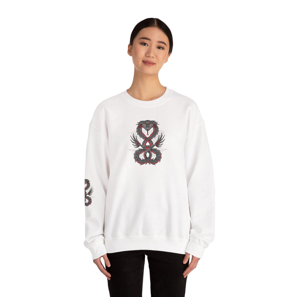 Dragon Ouroboros Crewneck Sweatshirt Gothic Snake Infinity Design