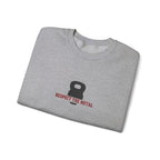 Folded gray t-shirt with kettlebell graphic and 'Respect the Metal' text on a white background