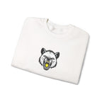 Roaring Hyena Face Graphic Embroidered Crewneck Sweatshirt
