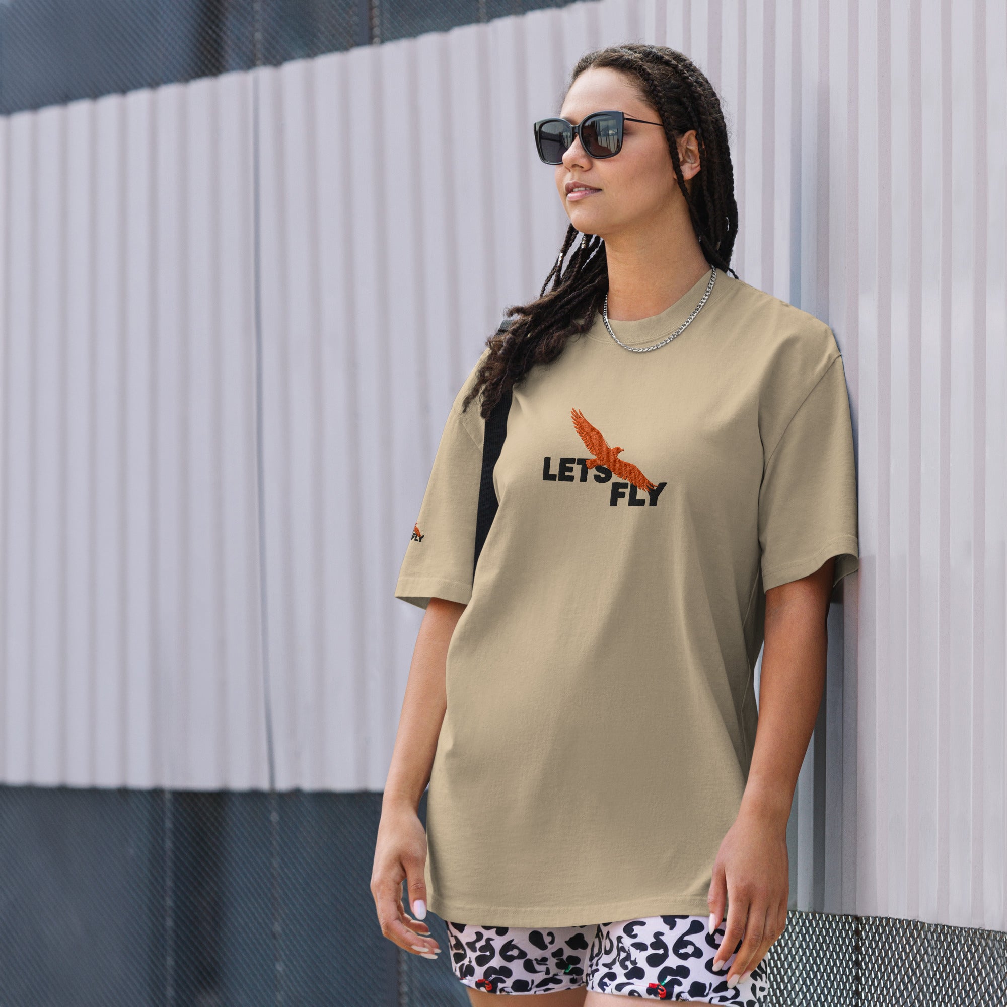 Let’s Fly Design Oversized Faded T-Shirt – Vintage Streetwear Edition