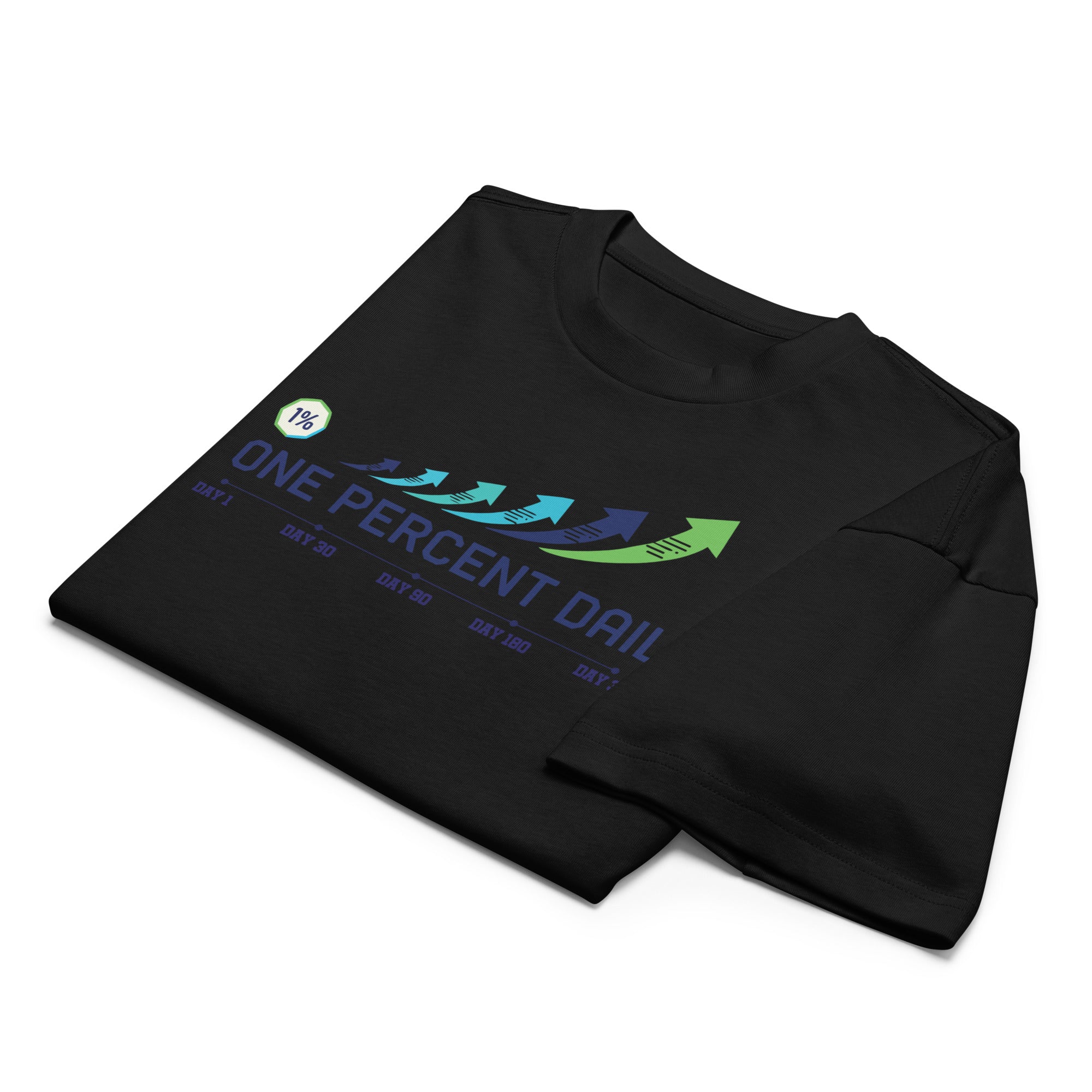 Black sweatshirt with 'One Percent Dail' logo on a white background