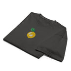 Dark gray sweatshirt with a colorful graphic on a white background