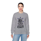 Astronaut Riding Scooter Crewneck Sweatshirt Retro Space Biker Graphic